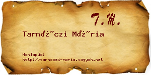 Tarnóczi Mária névjegykártya