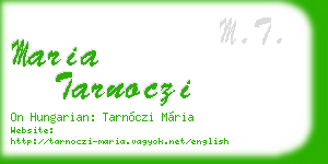 maria tarnoczi business card